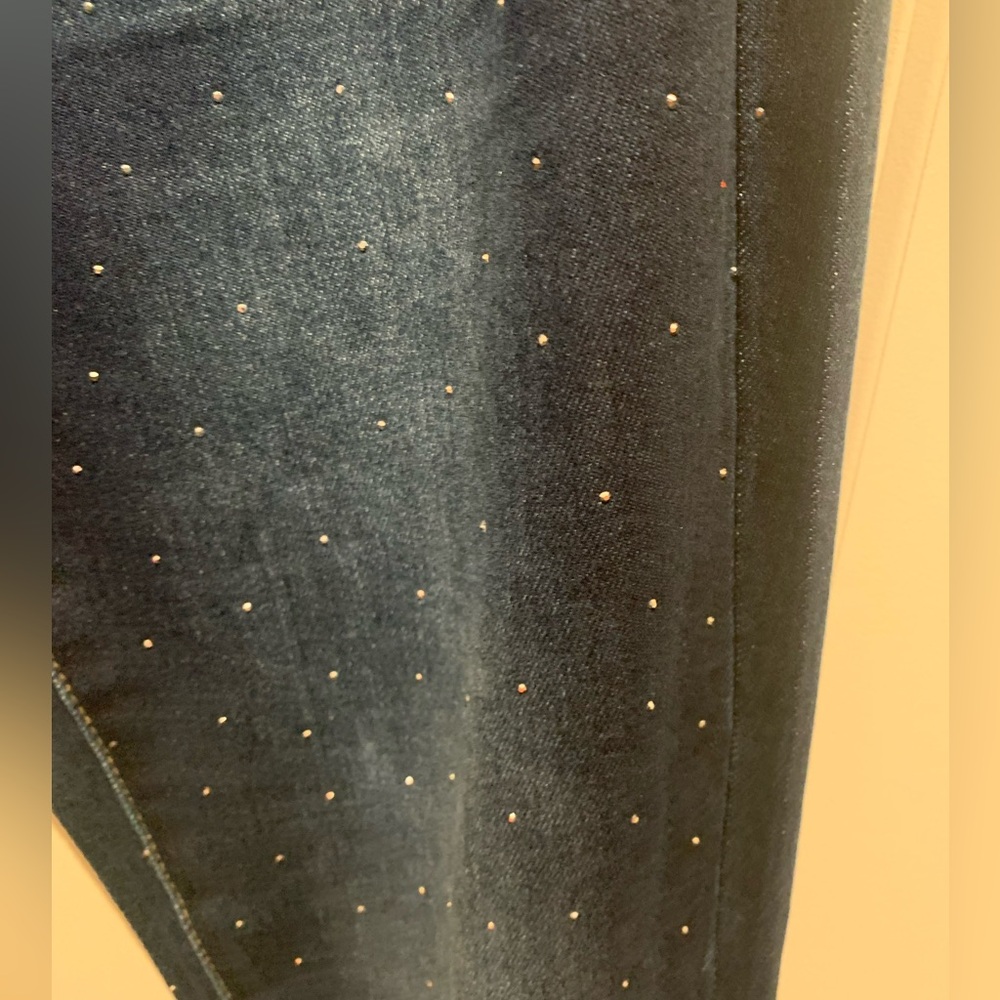 Women's Dark Blue Jeans with Subtle Stud Detail